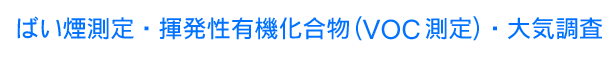 ばい煙測定・揮発性有機化合物（ＶＯＣ）測定・大気調査